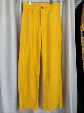 Yellow Corduroy Wide-Leg Men’s Pants